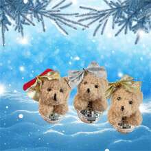 Cute Cuddle Bear Mirror Ornaments, Christmas Bear Ornaments, Reflective Glass Handicrafts - Red - View 7