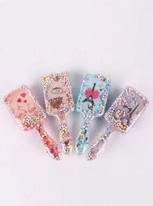 3pcs Cartoon Children's Comb, Square Transparent Comb, Smooth Hair Comb, Scalp Massage Comb, Bubble Ball Plastic Comb(Random Style) - Multicolor - View 5