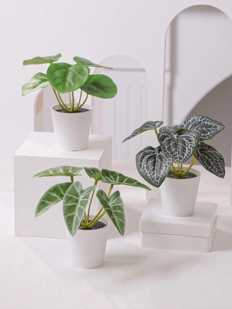 3 件/套仿真花盆、人造植物、人造花、房间、书桌、花园装饰、房间装饰用品、学校宿舍办公室装饰、户外派对活动节日生日派对装饰、礼物、家庭入口酒店餐厅客厅卧室婚宴厨房花园装饰、春夏装饰 - 彩色 - 查看 1