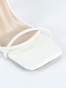 Qin TiNian Women's High Heel Sandals, New Spring/Summer Open Toe Thin Strap Sexy White Handmade Party Wedding Formal Dress High Heels, Blogger & Influencer Recommended, 9cm High Ankle Strap