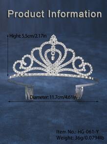 1pc Women's Casual Luxury Silver Elegant Minimalist Princess Hair Accessory, Bridal Crown