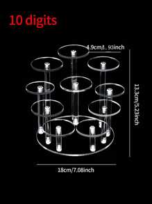 1 pieza Estantería de exhibición acrílica multifuncional, estantería de almacenamiento de escritorio de material acrílico transparente para joyería, coleccionables, maquillaje y figuras - transparente - Ver 13
