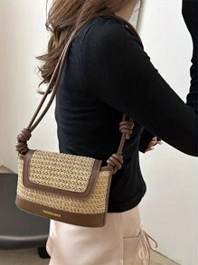 New Fashionable Woven Shoulder Crossbody Bag - Multicolor - View 2