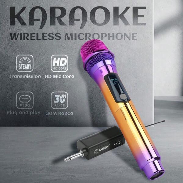 LMBGM W-4XC Wireless Rechargeable Microphone For Home KTV Outdoor Portable Singing Performance, Handheld Microphone System