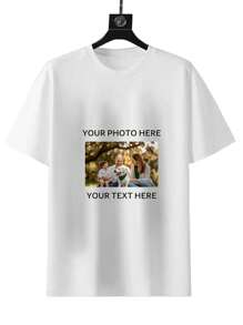 Your Photo Shirt, T-Shirt Picture, T-Shirt Photo, Custom T-Shirt Picture Women, Custom T-Shirt Graphic, Your Photo And Any Text, Tee T-Shirt - White - View 2