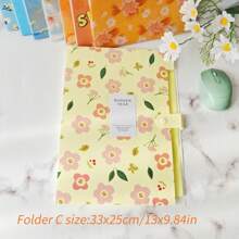 1PC Yellow Color Expanding File Folders With 5 Pockets, Accordion File Organizer With Label, Portable Document Paper Organizer, Filing Folders, Letter / A4 Size For School, Office And Home -4 Designs,School Supplies,Back To School