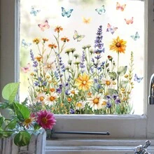 1pc Fresh White Daisy Flower Glass Sticker, Casual Daily Necessity, Stickers, Wall Decal, Vinly Decal For Home Decorations, Spring Decoration Items Refresh Your Home, Rama Decoration Stickers