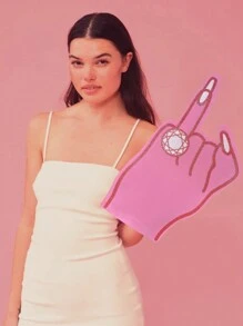 1pc Bachelorette Party Decoration Foam Finger Ring, Engagement Bride Bridesmaid Gift, Wedding Shower Prop, Foam Finger Sleeve