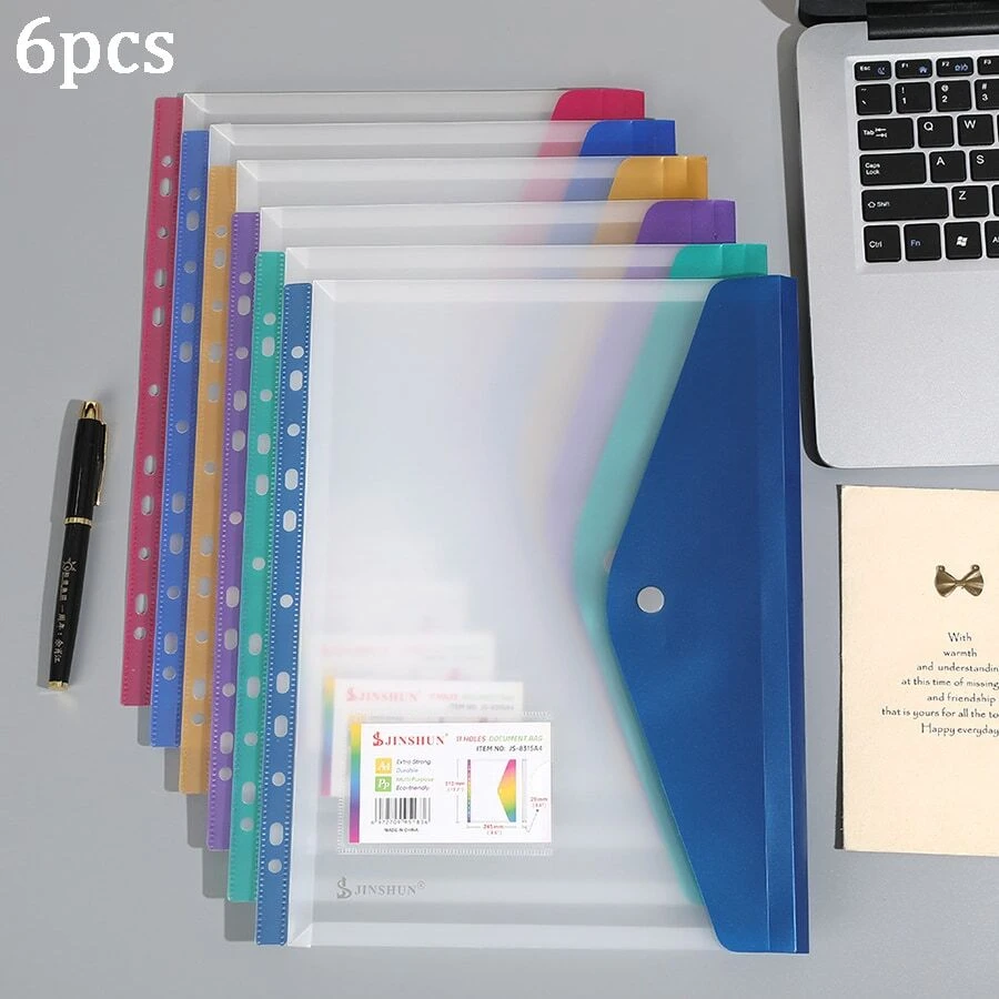 6pcs A4 Size Storage File Folders - Morandi File Folders, Elegant Office Document Organizer. - Sets - View 1