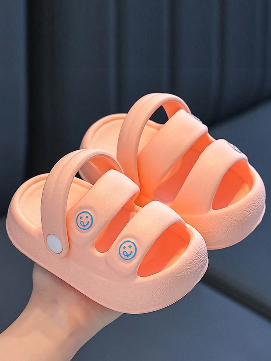 1 双粉色儿童柔软 EVA 防滑室内拖鞋，设计可爱，轻便，适合女孩，适合夏季