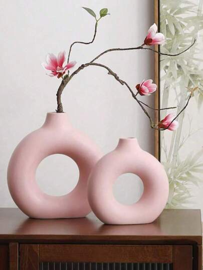 1 件简约风格花瓶，仿陶瓷花瓶，插花花瓶，盆栽，吊篮，塑料花瓶，花盆，干花，适用于婚礼装饰，家居卧室装饰，酒店装饰