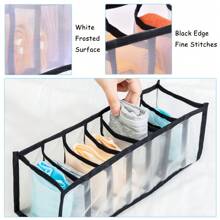 3-Piece Set: 6-Grid, 7-Grid And 11-Grid Layered Underwear Storage Boxes, Thickened Drawer-Style Storage Box, Mesh Bra Storage Box, Foldable Nylon Bra Storage Box - Closet Drawer Organizers For Storing Women's Underwear, Socks And Ties, Essential For Dorm, Back To School And Christmas - Multicolor - View 11