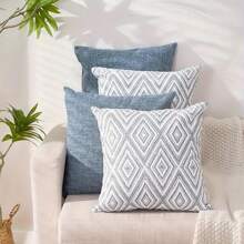 4pcs Bohemian Style Sofa Bed Headboard Cushion Covers, Soft Linen Printed Pattern Pillowcases, 45x45cm, Pillow Insert Not Included, Simple Gift, Sofa Cushions, Star, Decorative Style, Easy To Use, Pillow, Sofa Pillows, Home Decor