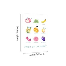 1 Pc Framed Fruit Of The Spirit Christian Wall Art Print, Galatians 5 22 Poster For Living Bedroom - Black - View 9