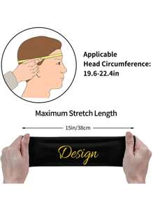 1 件定制刺绣运动头带，纯色罗纹涤纶，适合徒步旅行、户外活动和健身配件、学校用品、返校、学校礼物、办公室、学校、教室、教师礼物、大学、同事、宿舍、老师、男孩和女孩、青少年、初中生、中学生、高中生、大学生、大学生、大一、大二、低年级学生
