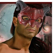 1pc Devil Half Face Mask, Carnival/Halloween Party Costume Accessory