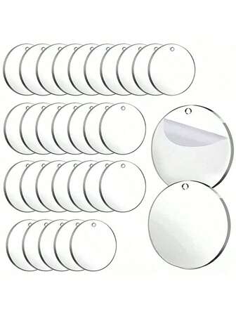 100 Pieces Of Unfinished Transparent Blank Acrylic Discs, DIY Accessories, Keychains, DIY Accessories, Holiday Gift Cards, Accessories