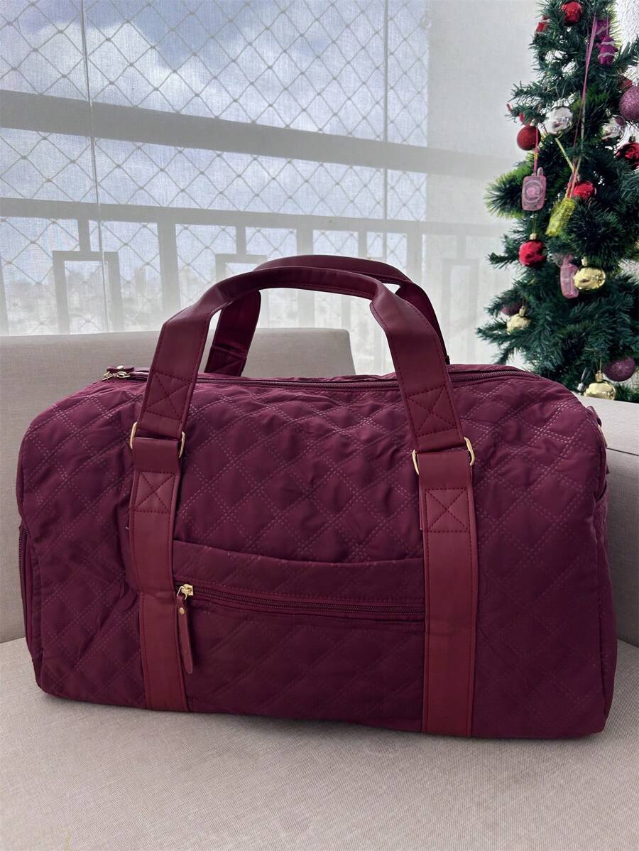 Gym Bag Travel Crossbody Casual New C02 - 酒紅色 - 查看 1