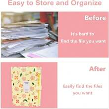 1PC Yellow Color Expanding File Folders With 5 Pockets, Accordion File Organizer With Label, Portable Document Paper Organizer, Filing Folders, Letter / A4 Size For School, Office And Home -4 Designs,School Supplies,Back To School