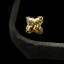 One 100% Moissanite Champagne D Color Clover Cut VVS1 Moissanite Loose Stone DIY - Champagne Gold - View 3