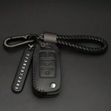 1 pieza Llavero de coche de metal con cuerda trenzada, accesorio creativo de pareja para colgar en la cintura, regalos al por mayor