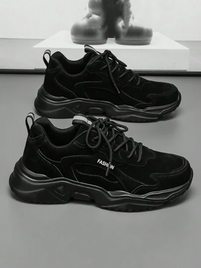 남성용 레터 패턴 패치워크 가벼운 및 편안한 하이킹 신발, 패션 남성 스포츠 운동화, 캐주얼 신발