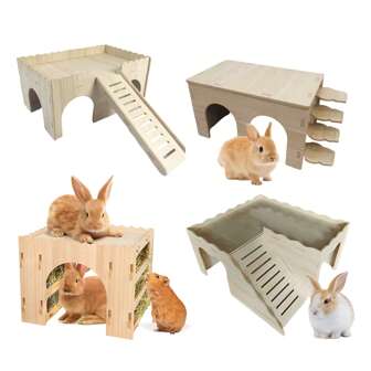 1pc Extra Large Wooden House, Habitat, Toy For Playing, Exercising, Interacting, Feeding, Hiding, Climbing, Suitable For Guinea Pigs, Rabbits, Hedgehogs, Guinea Pigs And Other Large Pets, Christmas, New Year Gift