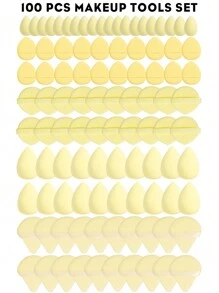 5/10/20/30/40/50/60/80/100PCS Makeup Tools Set Including:10PCS Makeup Sponges For Liquid Makeup+10PCS Mini Makeup Sponges For Liquid Makeup+10PCS Triangle Powder Puffs For Loose Powder And Makeup Setting+10PCS Air Cushion Powder Puffs For Facial Makeup+10PCS Mini Air Cushion Powder Puffs For Facial Concealer Makeup - Màu vàng - Xem 18