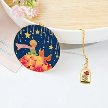 Creative Cartoon Night Sky Round Pendant Bookmark, Fun Reading Companion