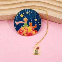 Creative Cartoon Night Sky Round Pendant Bookmark, Fun Reading Companion