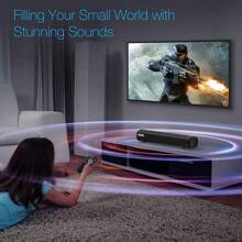 THE Sound Bar For TV, Soundbar With Subwoofer, Wired & Wireless Bluetooth 5.0 3D Surround Speakers, Optical/AUX/RCA/USB Connection, Wall Mountable, Remote Control
