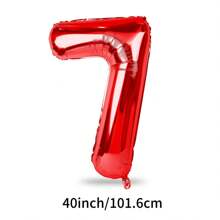 40 英寸大数字气球，铝箔聚酯薄膜大数字气球，适用于生日派对用品装饰，圣诞节 - 紅色 - 查看 20