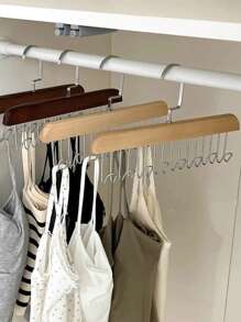 1/3pcs Hangers With 8 Hooks, Suitable For Wardrobe Bra Hangers, Vest Hangers,Popular Rotatable, Wooden Hangers,Closet Hangers, Space Saving Hangers, Wardrobe Storage Racks And Storage Space For Dormitories And Apartments, Can Store Vests, Bras, Scarves Decorations Decor Festival Decor Room Decor Home Decor Decor Bedroom Decor