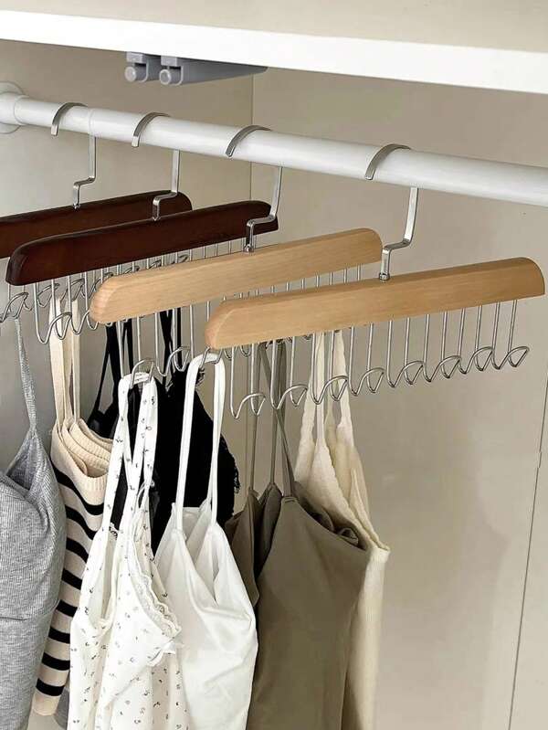 1/3 piezas Perchas con 8 ganchos, adecuadas para perchas de sostén, perchas de chaleco, populares giratorias, perchas de madera, perchas de armario, perchas ahorradoras de espacio, estanterías y espacio de almacenamiento para dormitorios y apartamentos, pueden almacenar chalecos, sostenes, bufandas, decoraciones, decoración de festivales, decoración de habitaciones, decoración del hogar, decoración del dormitorio