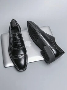 Zapatos Oxford casuales para hombres, de punta afilada, adecuados para negocios/vestimenta formal, apropiados para el trabajo, bodas, clubes, peluquerías, color negro, estilo coreano