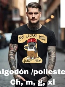 playera no llores vato - Negro - Ver 1