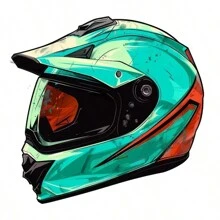 4-In-1 Motorcycle Helmet Transparent Film, Double-Sided Printed Colorful White Stickers, Scratch-Resistant Stickers, Motorcycle Stickers, Car Bumper Stickers, Vehicle Body Decor Stickers