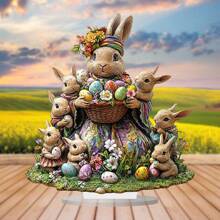 Dekoracja wielkanocna w kształcie zająca i jajka, ozdoby stołowe, dekoracja domu, prezent świąteczny