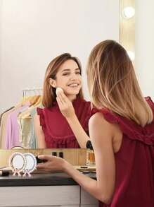 30pcs/15pcs Gold/Silver Bow Round Makeup Mirrors, Bridal Shower Gift Packaging Set, Contains 5pcs Makeup Mirrors + 5pcs Thank You Cards + 5pcs Organza Bags, Suitable For Spa Overnight, Birthday, Bachelorette Party And Bridal Party Supplies, Perfect For Wedding Souvenirs, Bridesmaids Gifts, Anniversaries, Party Favors - Multicolor - View 9