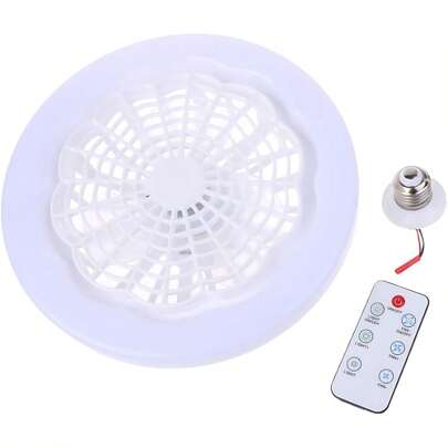 Lâmpada Ventilador De Teto Baixo Ruído 30w Led Luminária Branco Frio Bivolt + Controle Remoto
