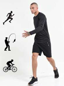 Camiseta Masculina Dry Fit Manga Longa Camisa Térmica Proteção UV Manga Longa Camiseta Treino Camisa Academia Fitness Camiseta Corrida Lisa Dry Fit