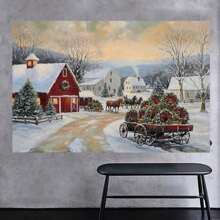 Framed Christmas Canvas Wall Art, Rustic Wall Decor, Winter Picture  Artwork, Christmas Decorations For Living Room, Bedroom, Farmhouse