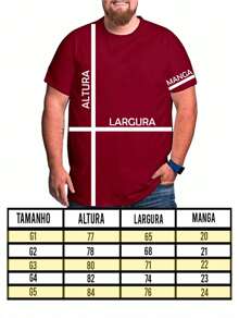 Men T-Shirts - 酒紅色 - 查看 4