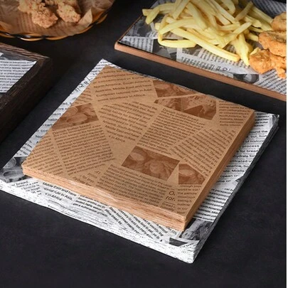 50 יחידות נייר עטיפה עם הדפס עיתון וינטג', דפי נייר אפייה, נייר אפייה עמיד לשמן לריפוד סלים, נייר אפייה חד פעמי לצ'יפס והמבורגרים, משטח אפייה רב תכליתי, ציוד מטבח חיוני, ציוד מסיבה מושלם לליל כל הקדושים, חג המולד ומנגלים. (מיקום הדוגמה אסימטרי ואקראי)