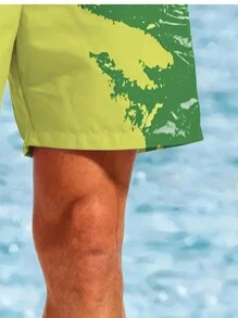 男士夏季迷彩 3D 印花透气沙滩短裤