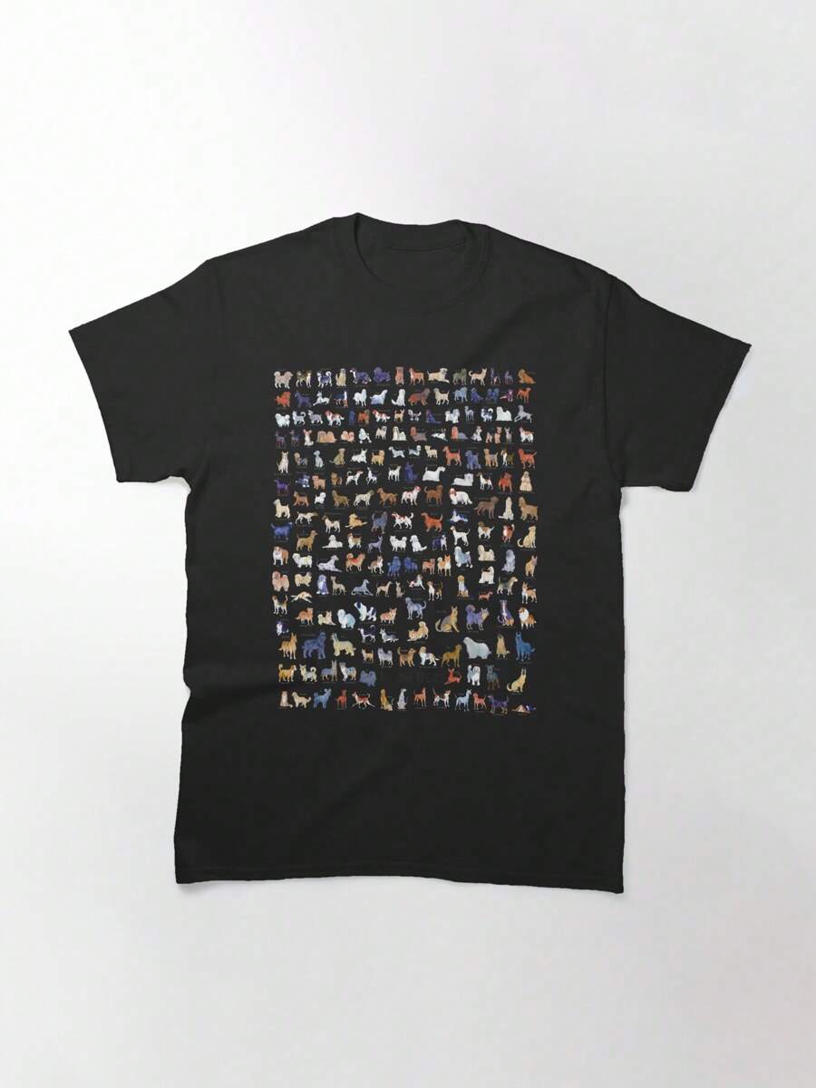 Every AKC Dog Breed Classic T-Shirt, Women's T-Shirt, 220g Pure Cotton, Casual Crew Neck, Perfect For Outdoors, Traveling, And Day Trips. - Black - View 1