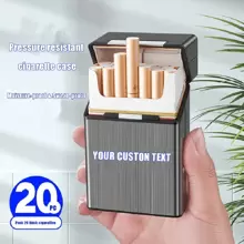 1pc Custom Engraved Stainless Steel Metal Cigarette Case, Personalized Name Cigarette Box, Durable Groomsmen Gift For Men, Unique Customized Accessory - Multicolor - View 5