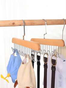 1/3pcs Hangers With 8 Hooks, Suitable For Wardrobe Bra Hangers, Vest Hangers,Popular Rotatable, Wooden Hangers,Closet Hangers, Space Saving Hangers, Wardrobe Storage Racks And Storage Space For Dormitories And Apartments, Can Store Vests, Bras, Scarves Decorations Decor Festival Decor Room Decor Home Decor Decor Bedroom Decor