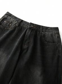 Women Wide Leg Jeans Low Rise Baggy Straight Leg Jeans Loose Boyfriend Jeans Casual Denim Pants Y2k Streetwear - 灰色 - 查看 7