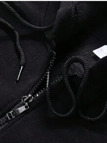 WHITEFOX Stylish Casual Print Zip-Up Couple Hoodie, Comfortable Autumn/Winter Top